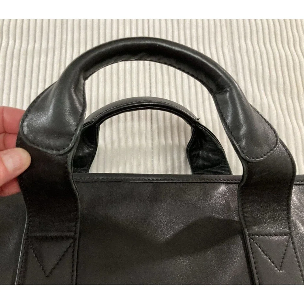 TUMI Black Leather Briefcase Laptop Bag 15" Business Travel Work Case 9601D4 - Picture 5 of 16